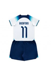 England Marcus Rashford #11 Babyklær Hjemme Fotballdrakt til barn VM 2022 Korte ermer (+ Korte bukser)